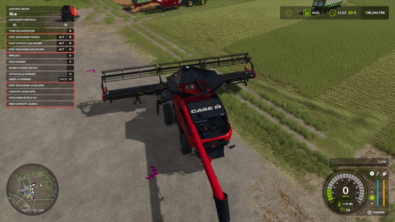 Mod Schnelles Entladen und Kapazitätssteigerung für Farming Simulator 25