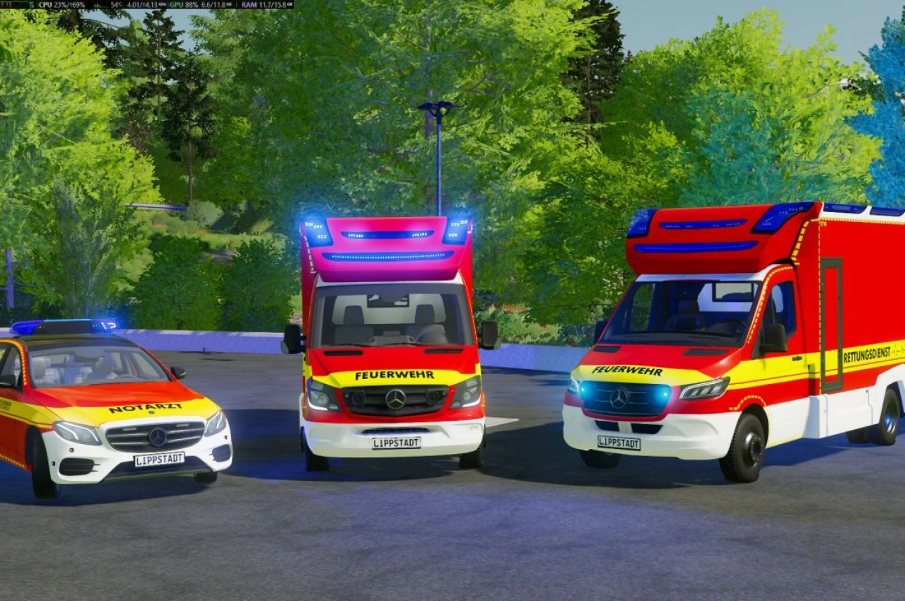 Auto Mercedes Benz Sprinter W907 AM Tigis Europa RTW für Farming Simulator 22