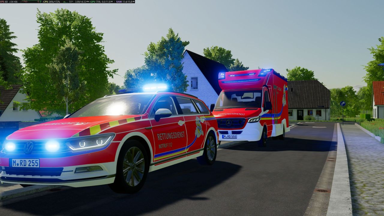 Автомобіль Mercedes Benz Sprinter W907 AM Tigis Europa RTW для Farming Simulator 22