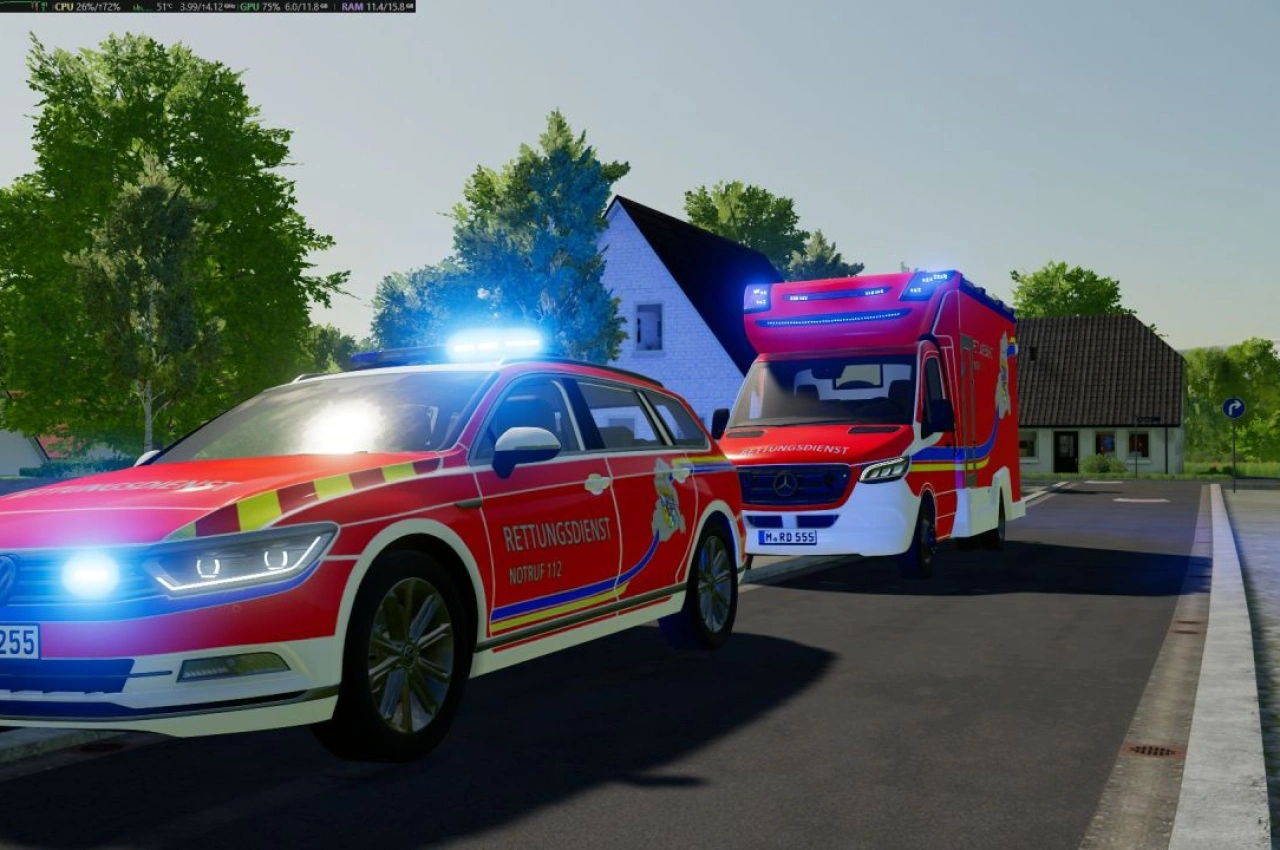 Auto Mercedes Benz Sprinter W907 AM Tigis Europa RTW für Farming Simulator 22