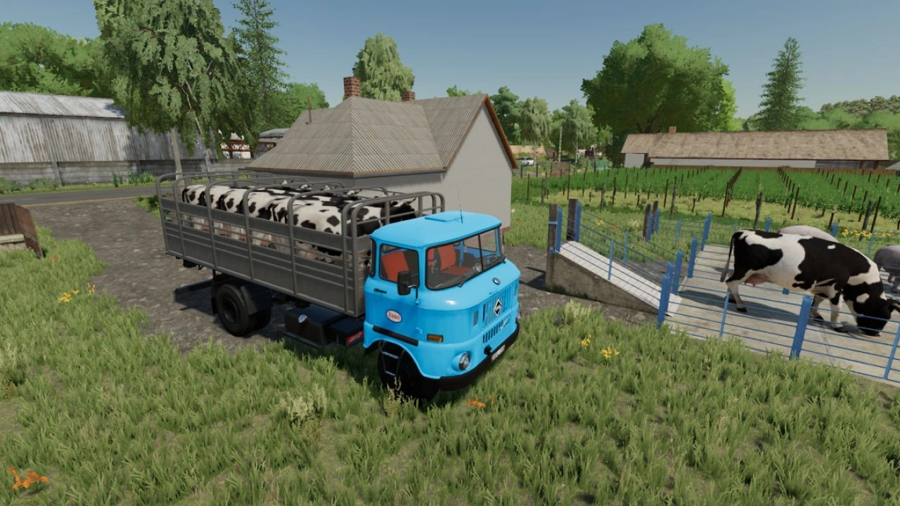 Вантажівка IFA W50 для транспортування тварин для Farming Simulator 22
