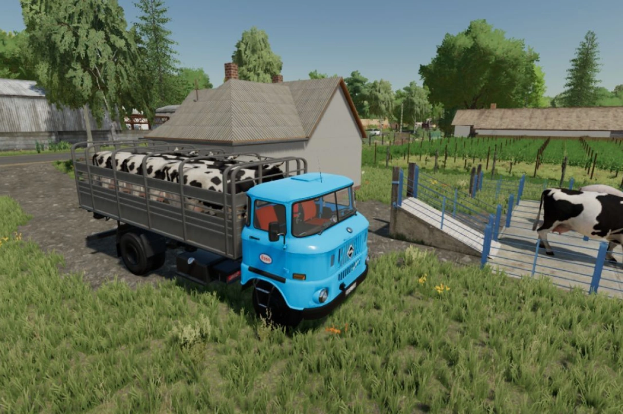Вантажівка IFA W50 для транспортування тварин для Farming Simulator 22