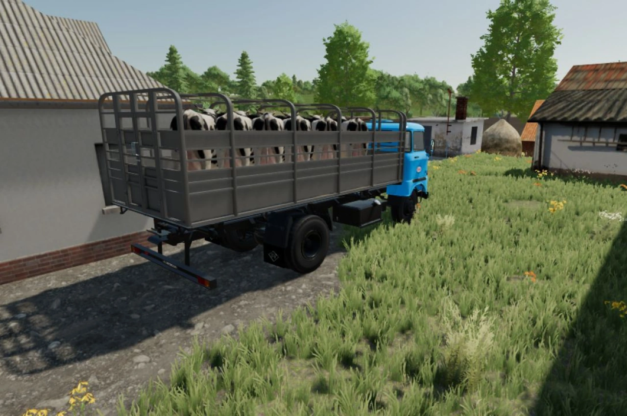 Вантажівка IFA W50 для транспортування тварин для Farming Simulator 22