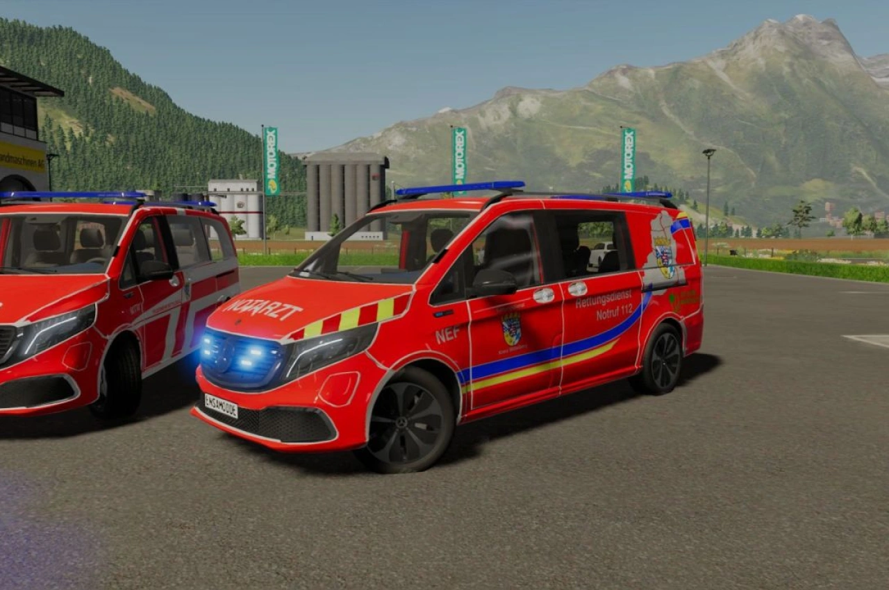 Автомобіль Mercedes-Benz EQV 300 2020 Notarzt для Farming Simulator 22