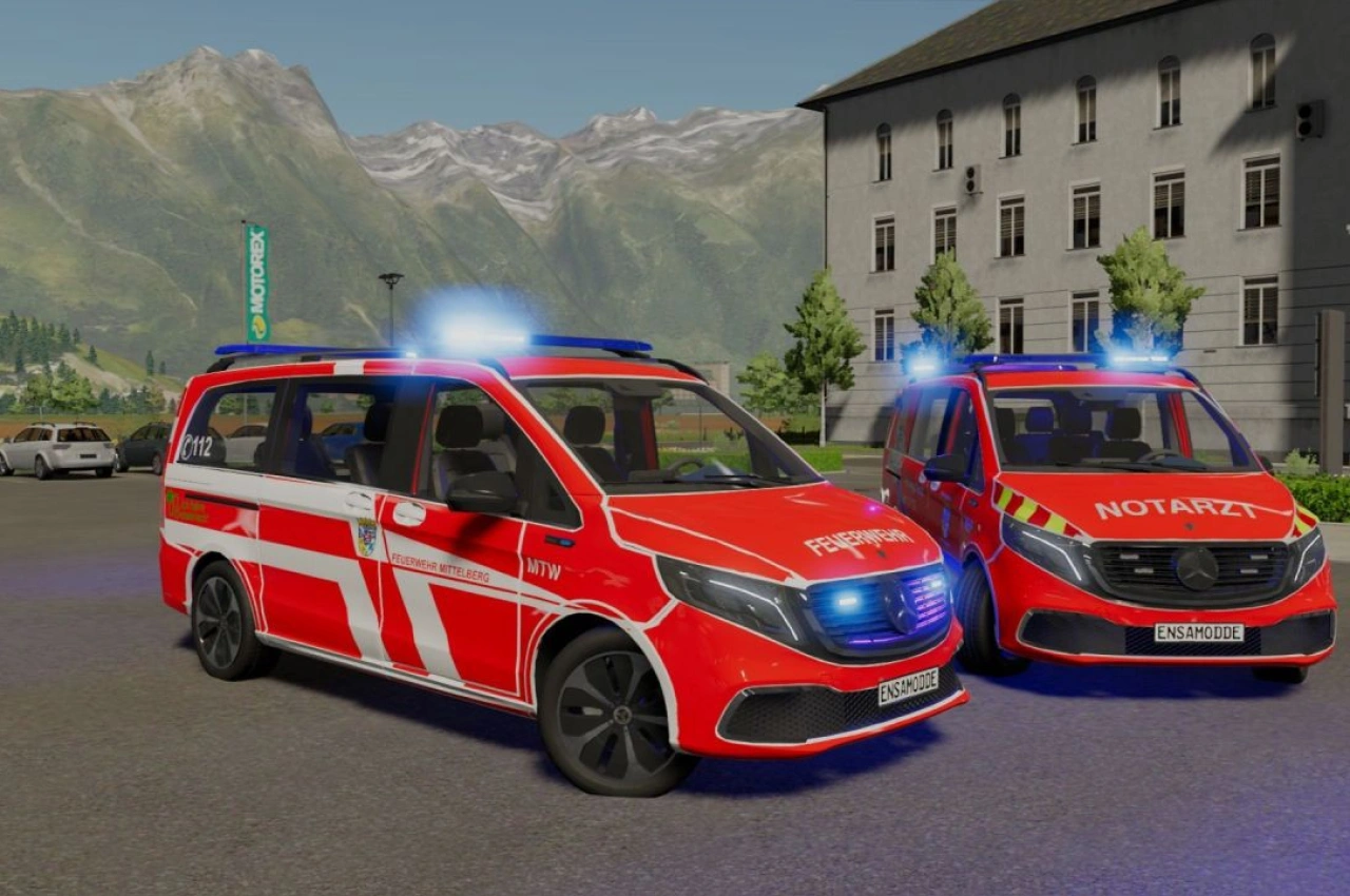 Автомобіль Mercedes-Benz EQV 300 2020 Notarzt для Farming Simulator 22