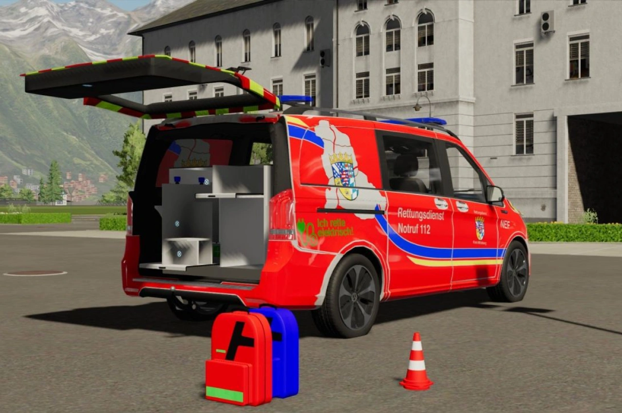 Автомобіль Mercedes-Benz EQV 300 2020 Notarzt для Farming Simulator 22