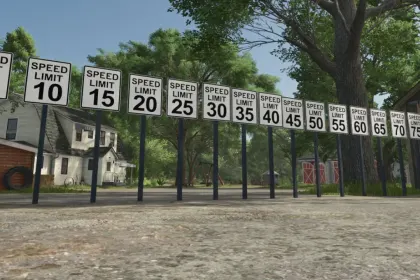 Знак обмеження швидкості США (US Speed Limit Sign) для Farming Simulator 25