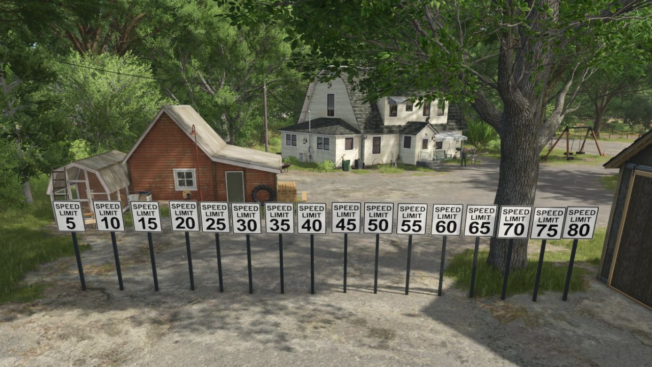 Знак обмеження швидкості США (US Speed Limit Sign) для Farming Simulator 25