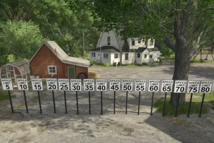 Знак обмеження швидкості США (US Speed Limit Sign) для Farming Simulator 25