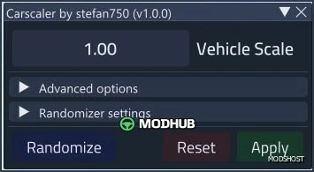 Зменшувач Carscaler V1.0.2 для BeamNG.drive