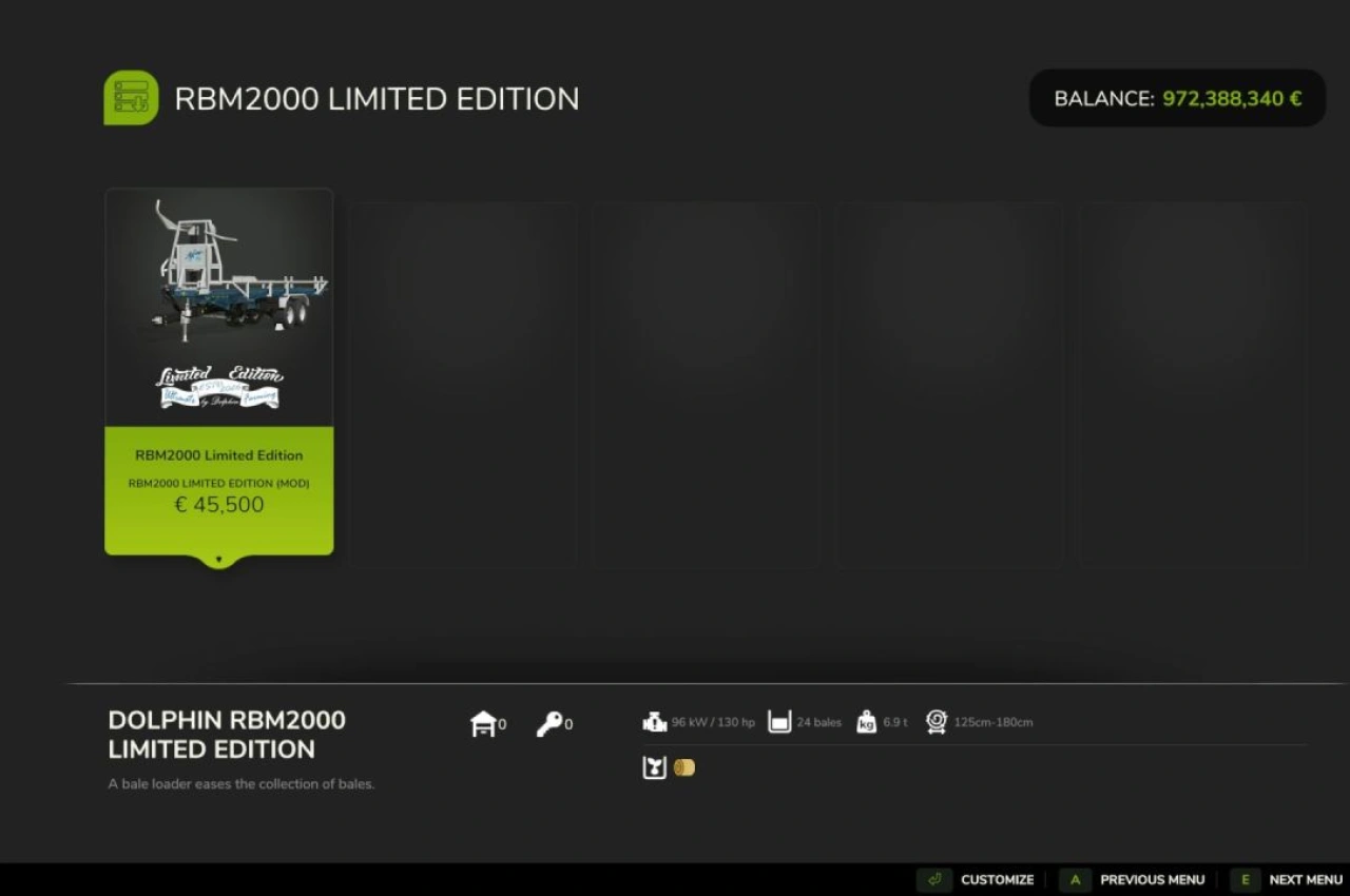 Трактор RBM2000 Limited Edition для Farming Simulator 25