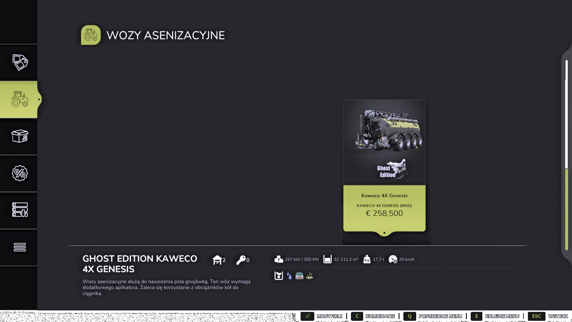 Mod cysterny na płynny nawóz Kaweco 4X Genesis do Farming Simulator 25 - Zrzuty ekranu