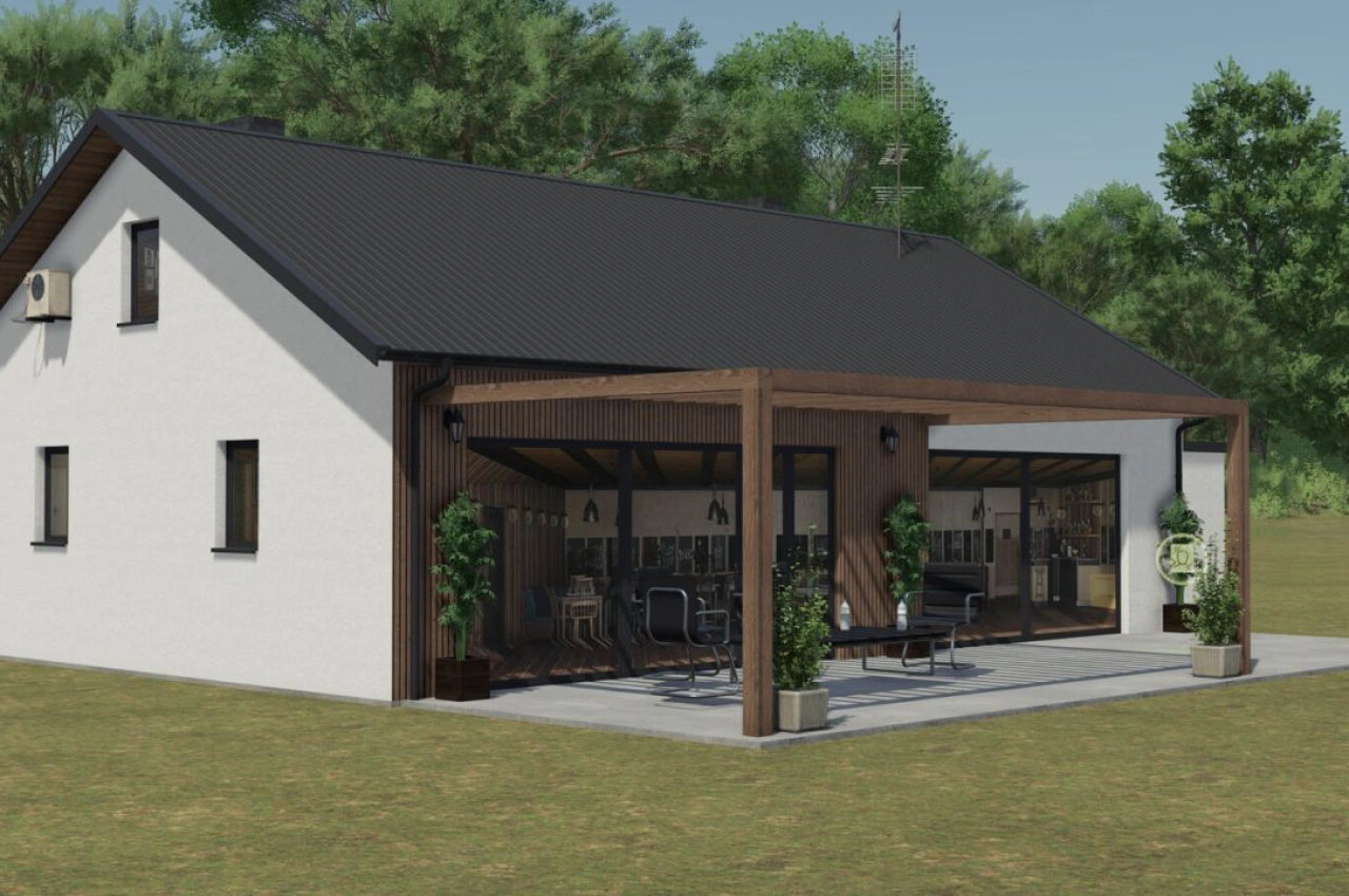 Будівля White Luxury House для Farming Simulator 25