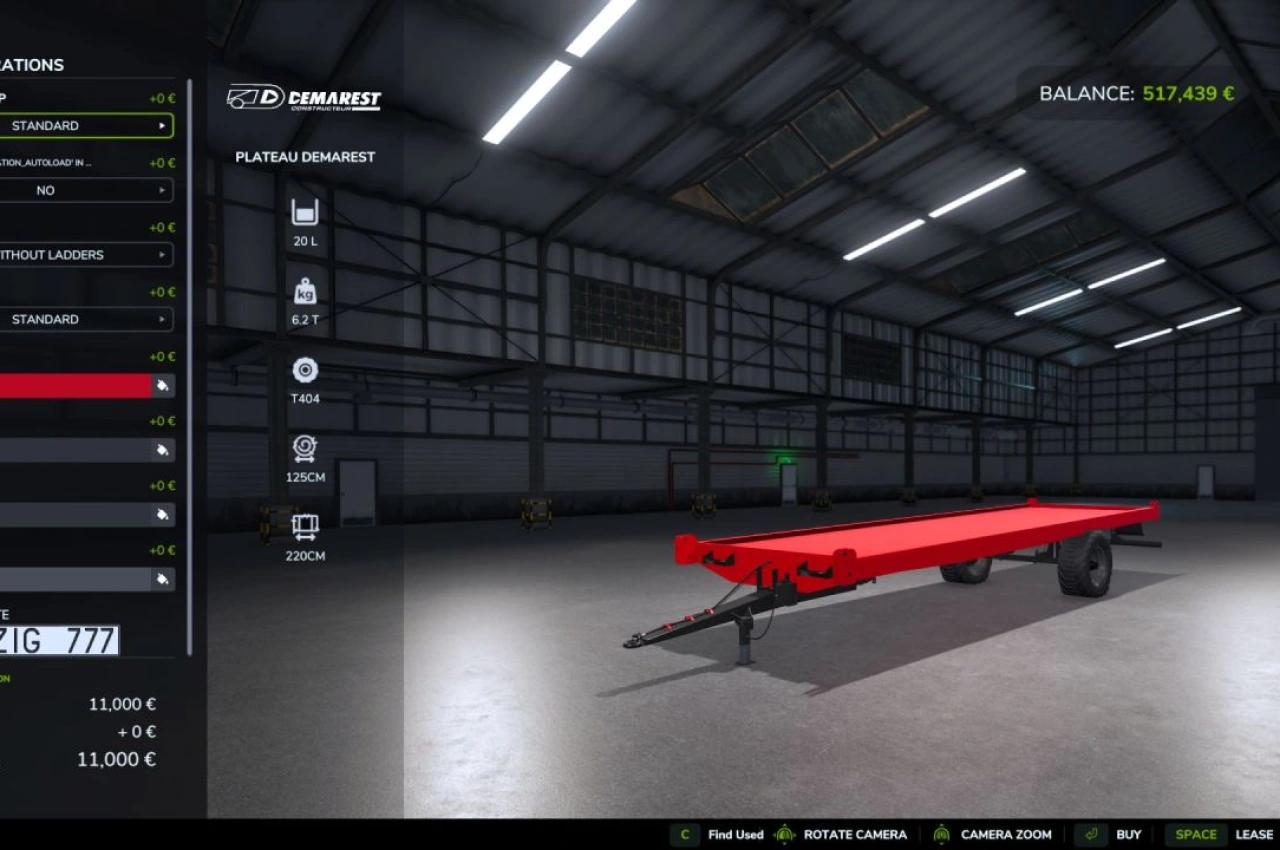 Причіп Demarest для Farming Simulator 25