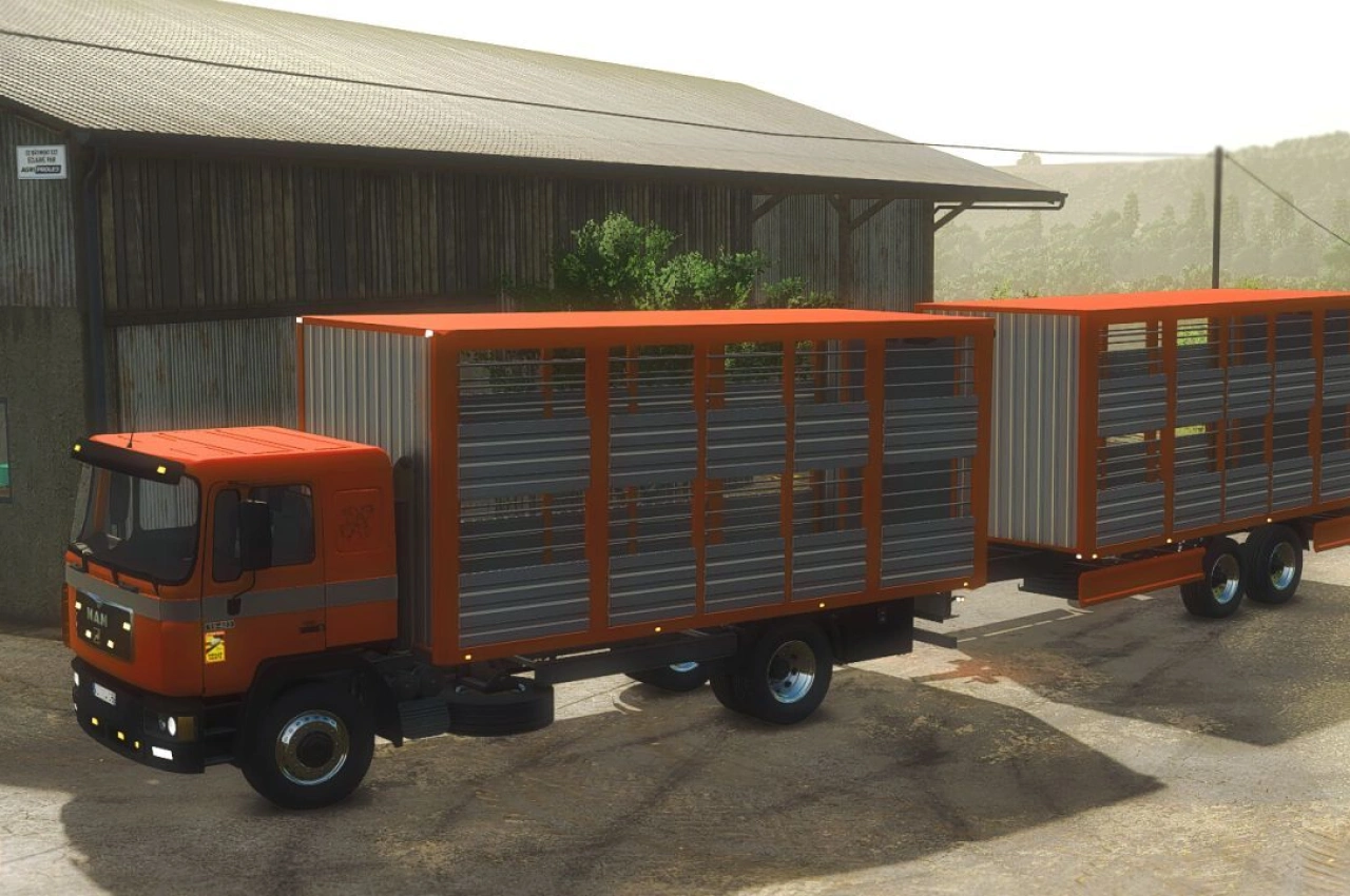 Вантажівка для перевезення худоби MAN 19.403 для Farming Simulator 25