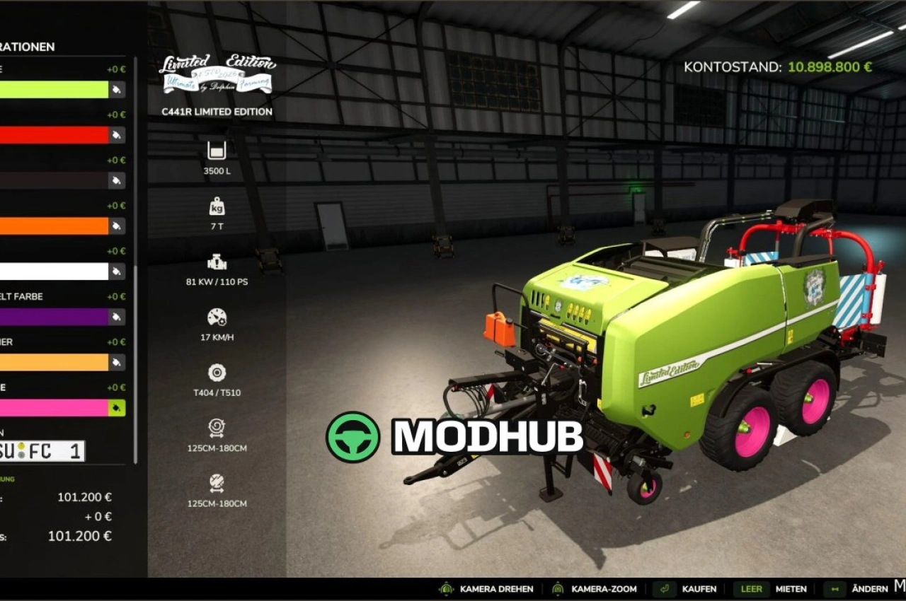 Прес-підбирач John Deere C441R Limited Edition для Farming Simulator 25