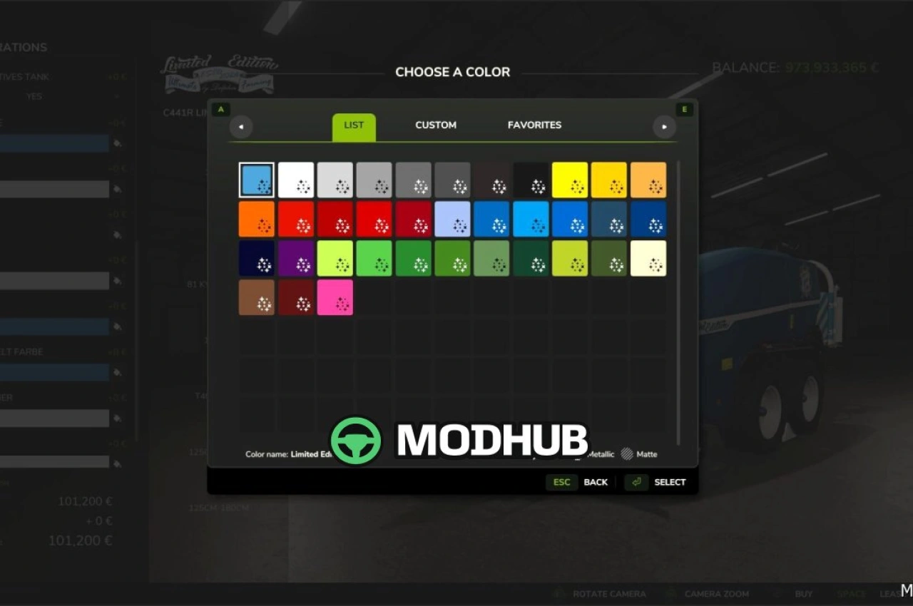 Прес-підбирач John Deere C441R Limited Edition для Farming Simulator 25