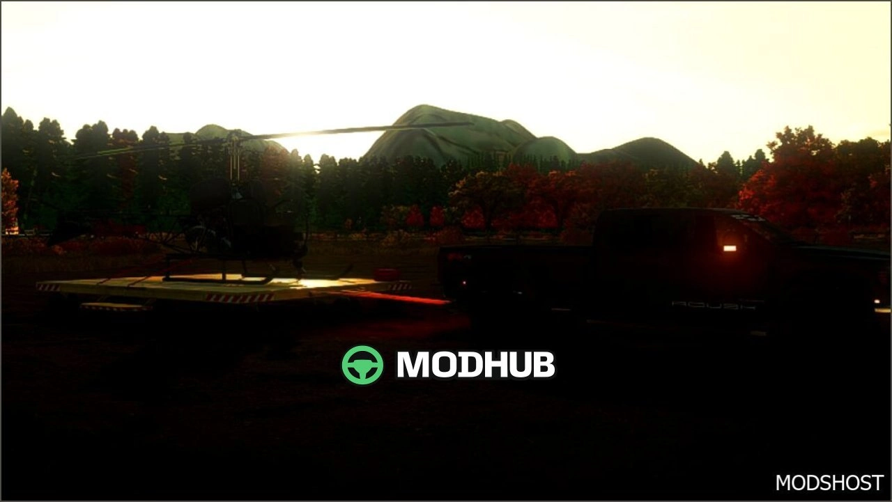 Причіп для гелікоптерів Movable Helipad Trailer для Farming Simulator 25