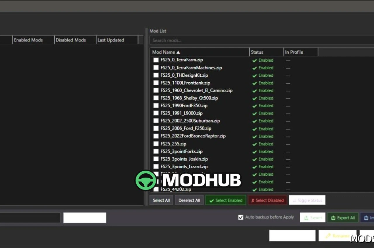 Програма управління модами BUG Modmanager для Farming Simulator 25