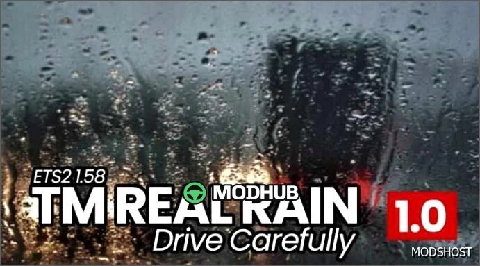 Мод дощу TM Real Rain 1.58 для Euro Truck Simulator 2