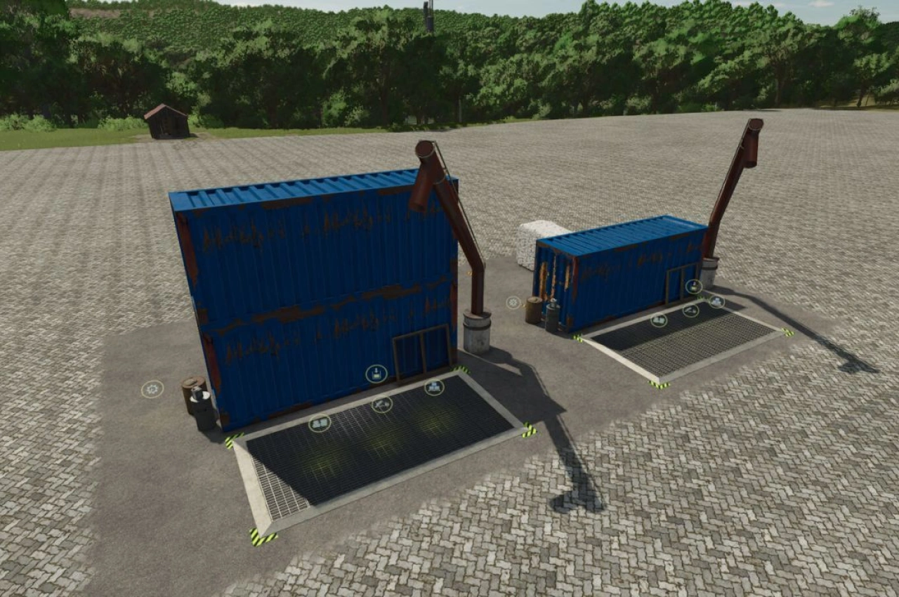 Склад для контейнерів та зерносховище для Farming Simulator 25