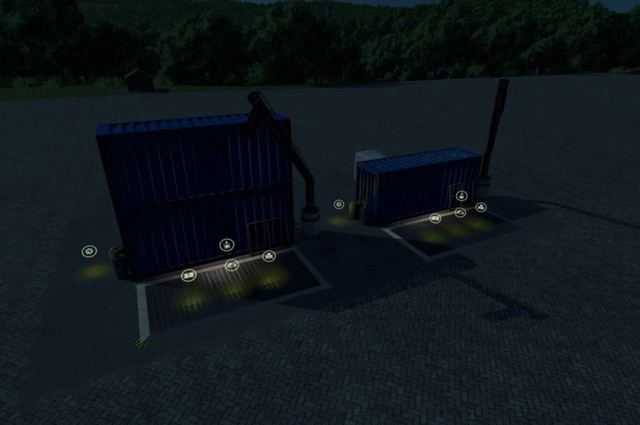 Склад для контейнерів та зерносховище для Farming Simulator 25