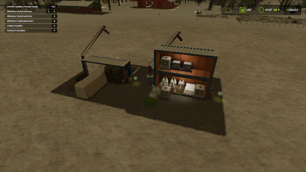 Склад для контейнерів та зерносховище для Farming Simulator 25