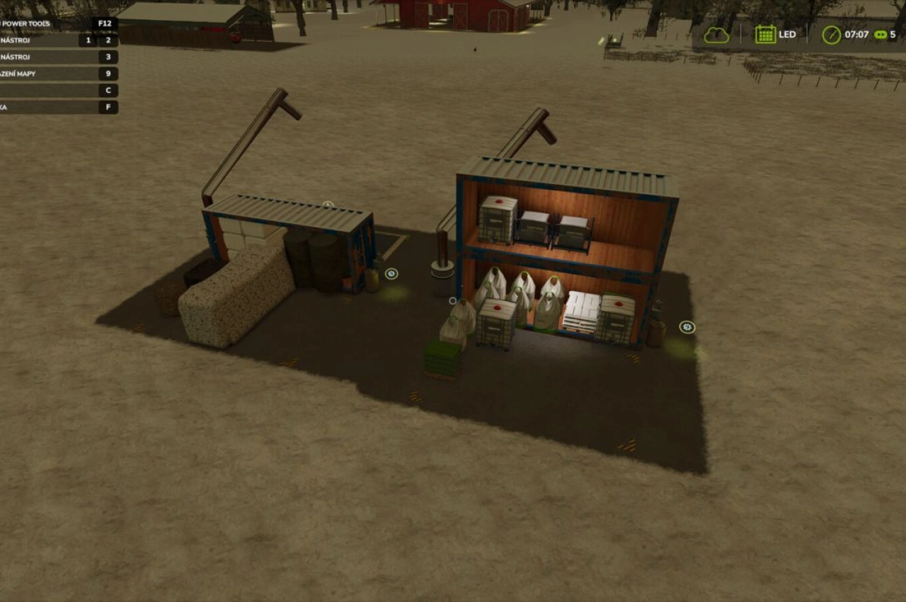 Склад для контейнерів та зерносховище для Farming Simulator 25