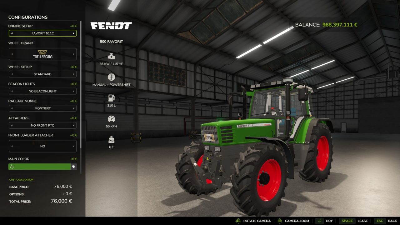 Трактор Fendt 500 Favorit для Farming Simulator 25