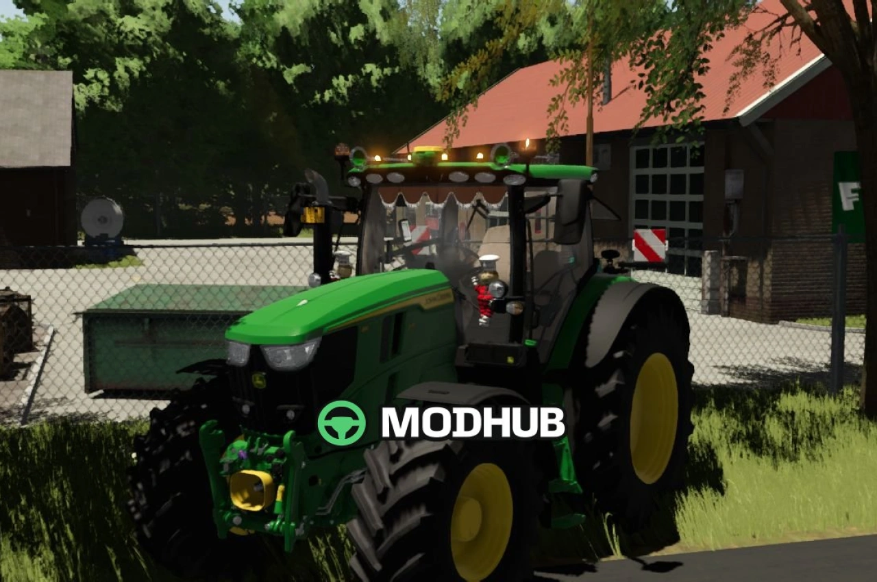 Мод на Потужний Трактор John Deere 6R 175 – 215 для FS25