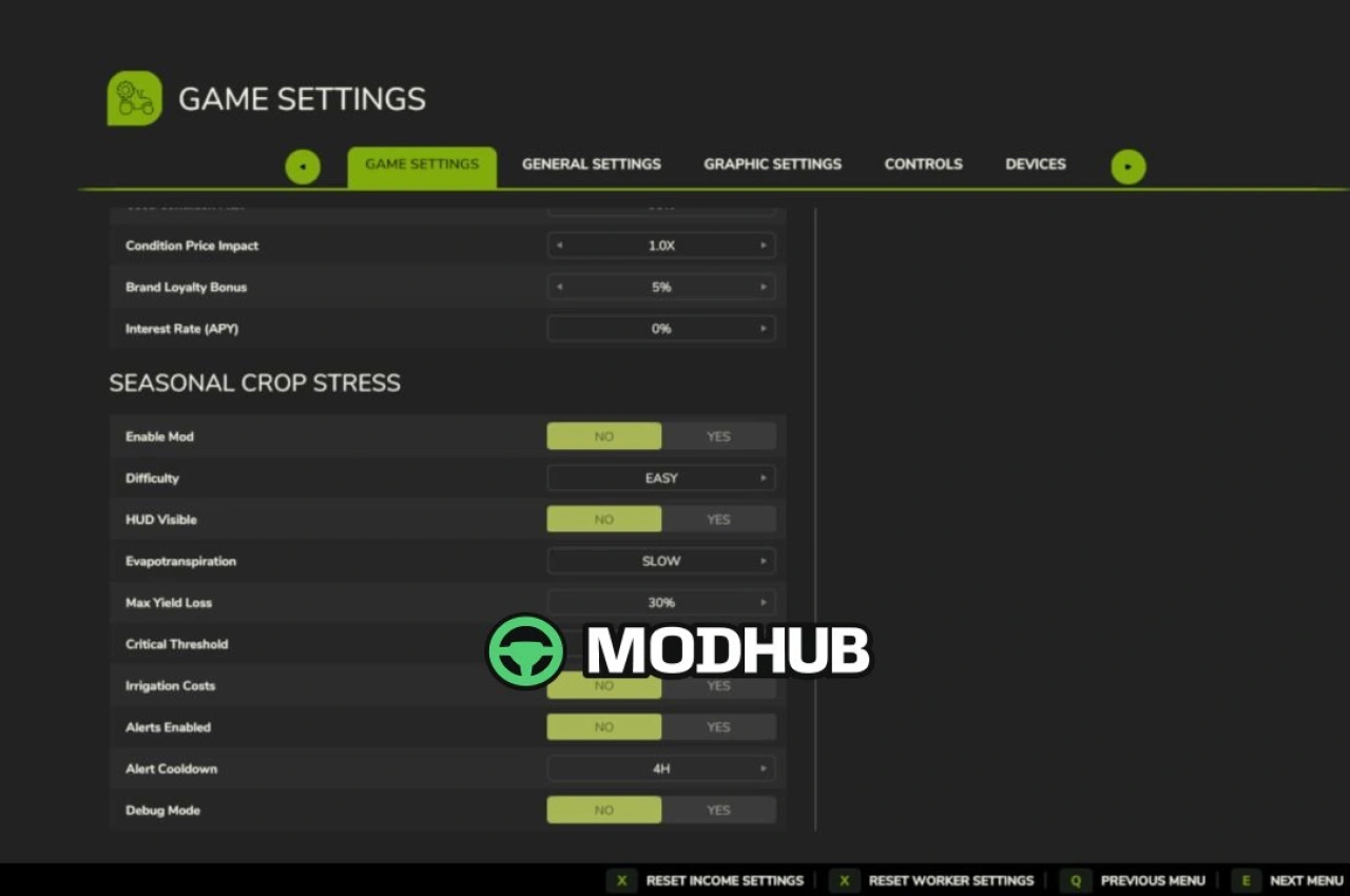 Мод на Легендарний Сезонний Стрес Культур V1.0.6.0 для FS25