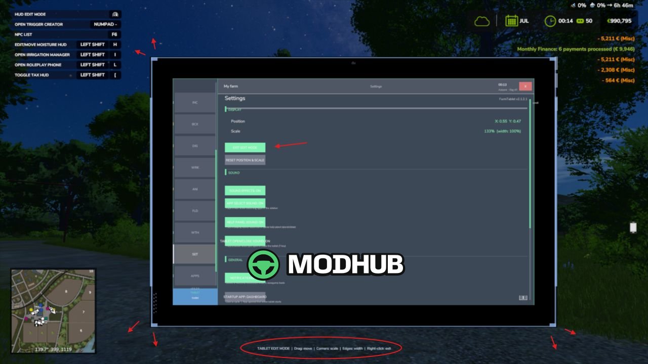 Новий Мод на Компактний Планшет для Управління Фермою V2.1.3.0 для FS25