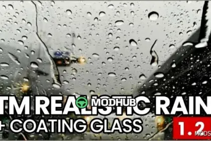TM Realistic Rain with Coating Glass V1.2 for Euro Truck Simulator 2