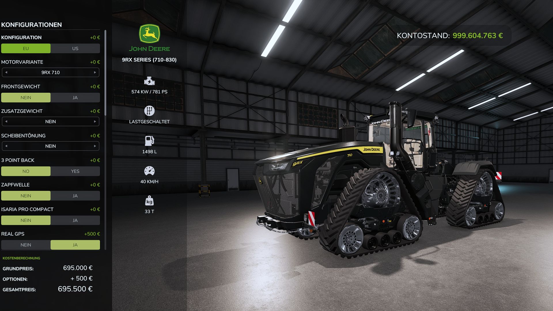 John Deere 9RX 710–830 Signature Edition для Farming Simulator 25