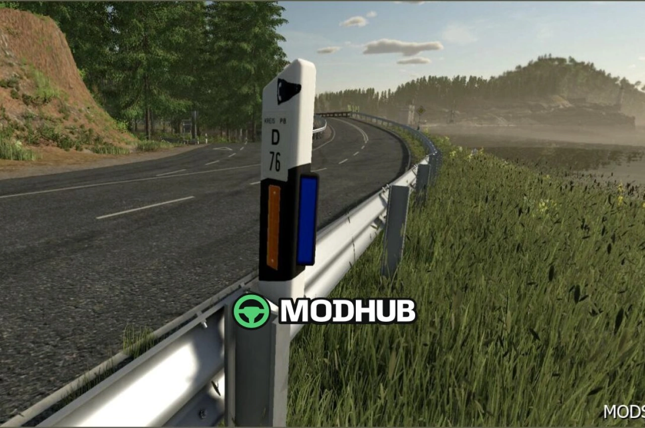 Дорожні стовпчики німецькі для Farming Simulator 25