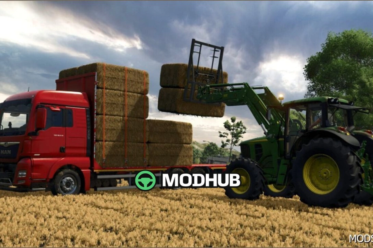 Вантажівка MAN TGX 6×2 Straw Bale V2.0 для Farming Simulator 25