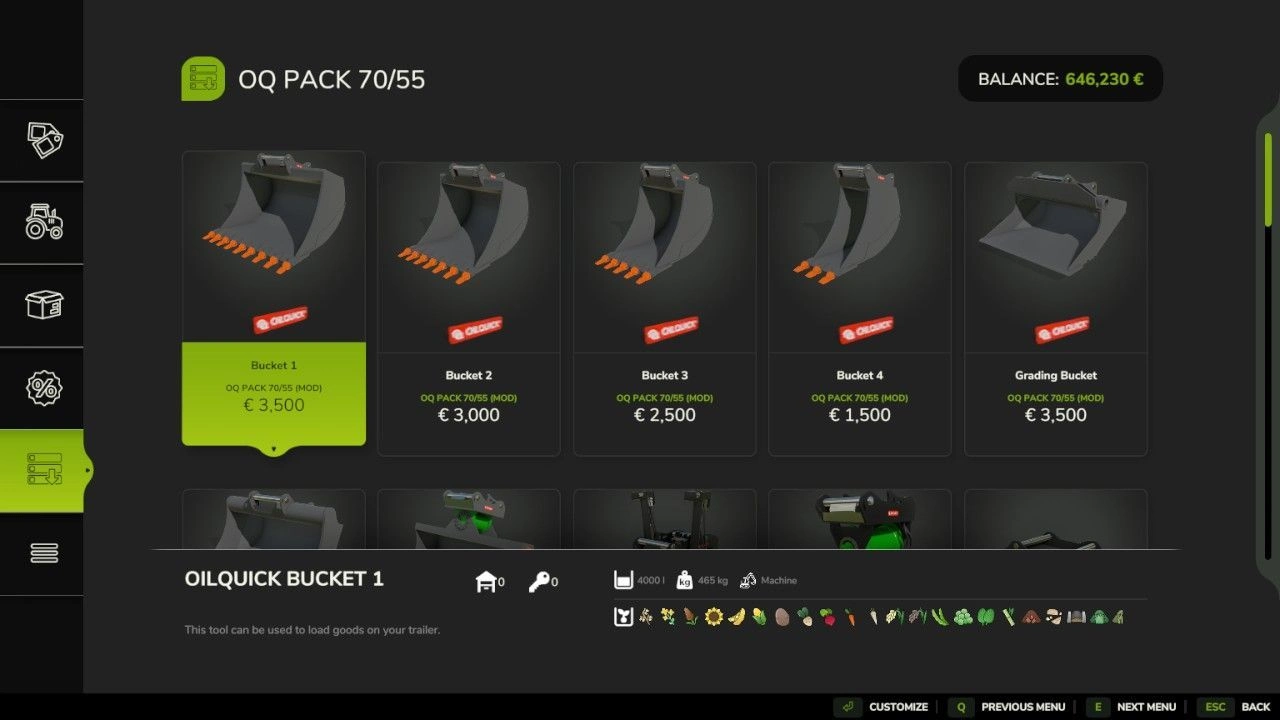 Пакет OQ 70/55 для Farming Simulator 25