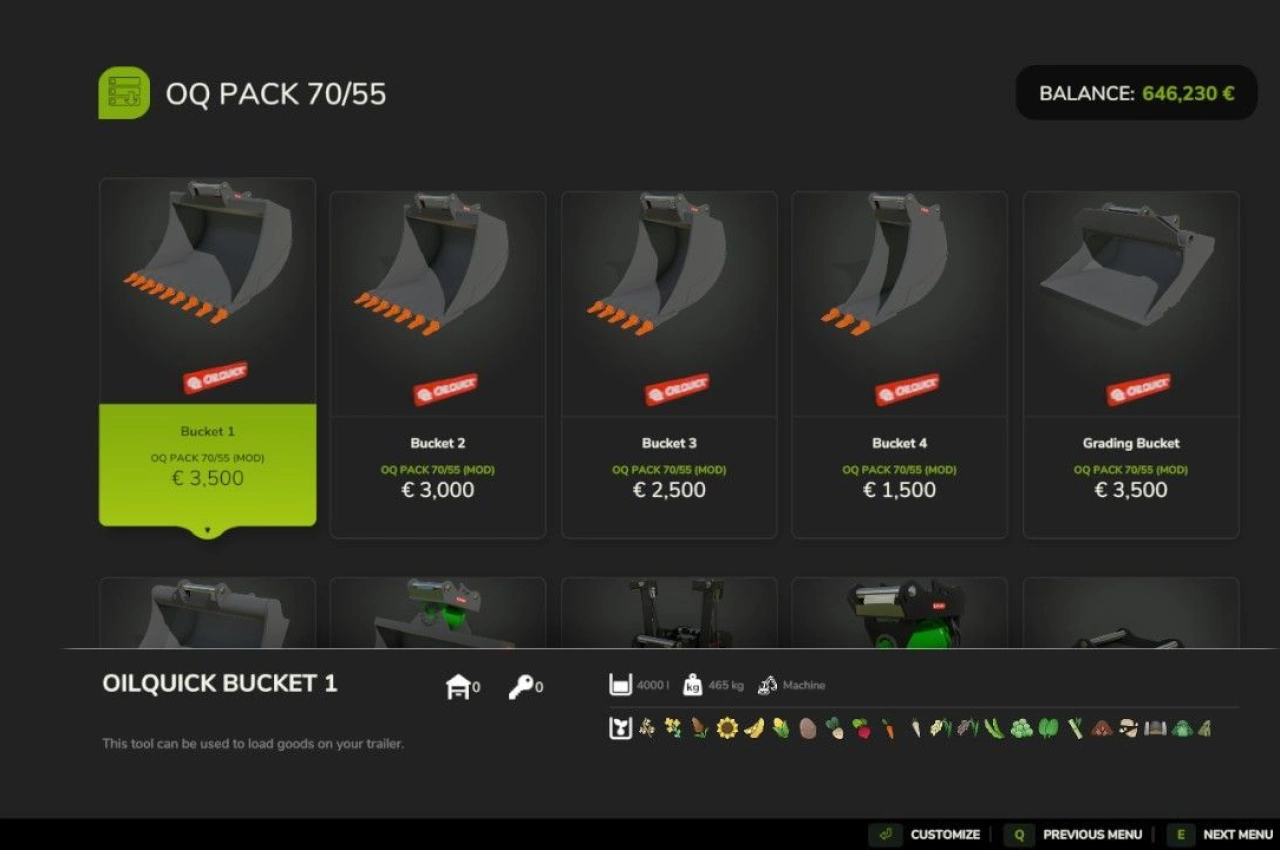 Пакет OQ 70/55 для Farming Simulator 25
