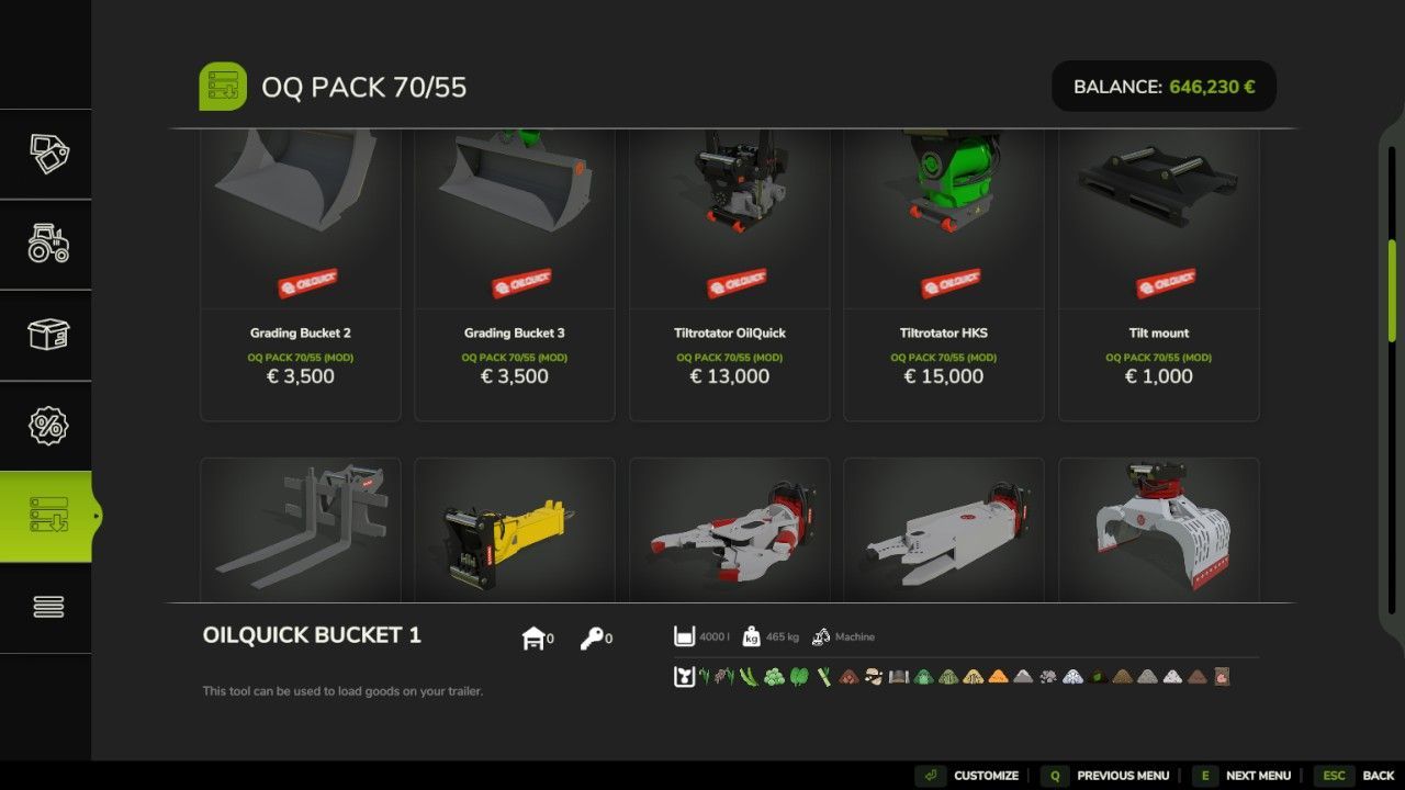 Pakiet OQ 70/55 do Farming Simulator 25