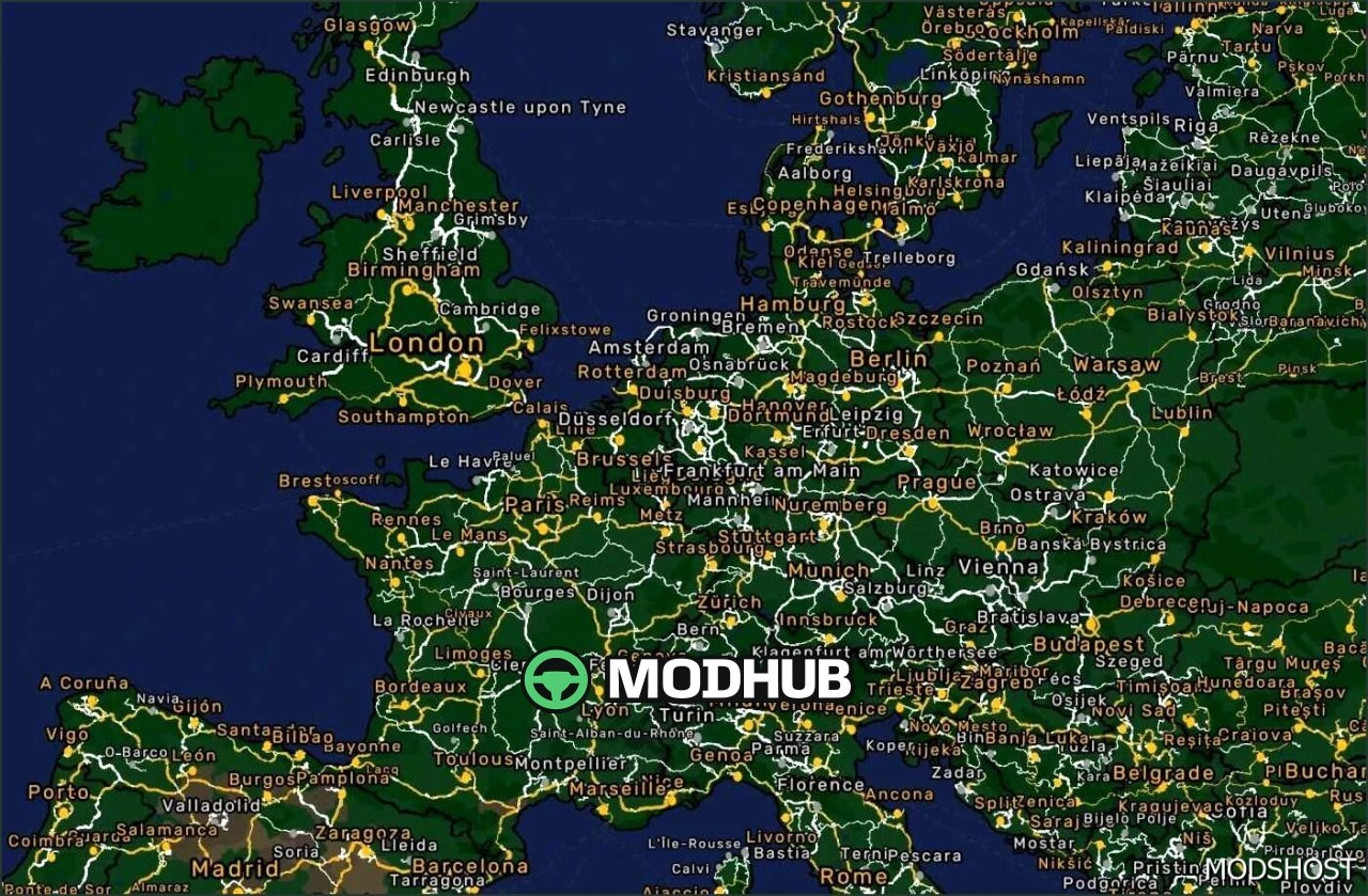 Глобальна карта фону V2.7 для Euro Truck Simulator 2