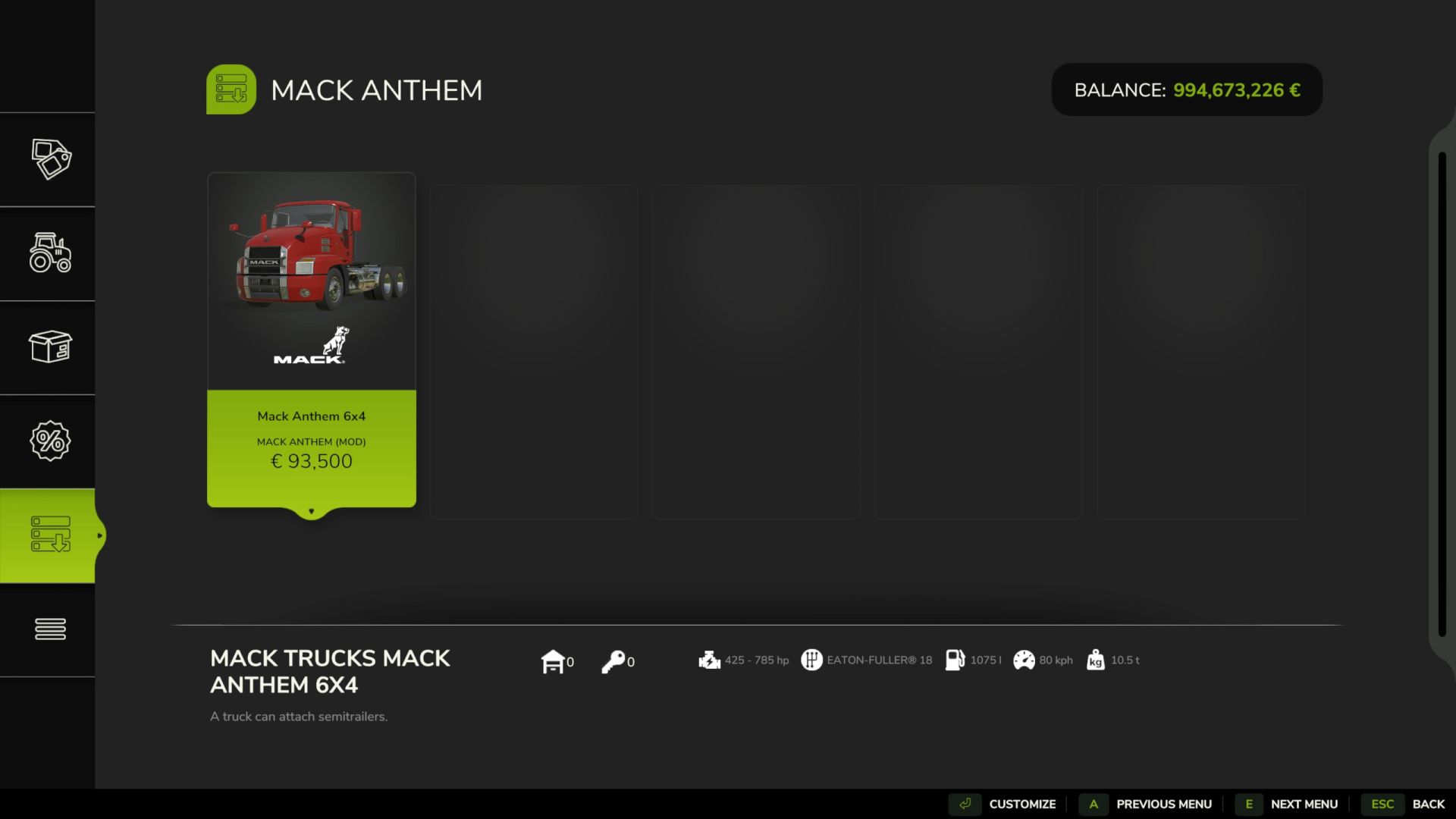 Mod Ciężarówka Mack Anthem do Farming Simulator 25 - Zrzuty ekranu