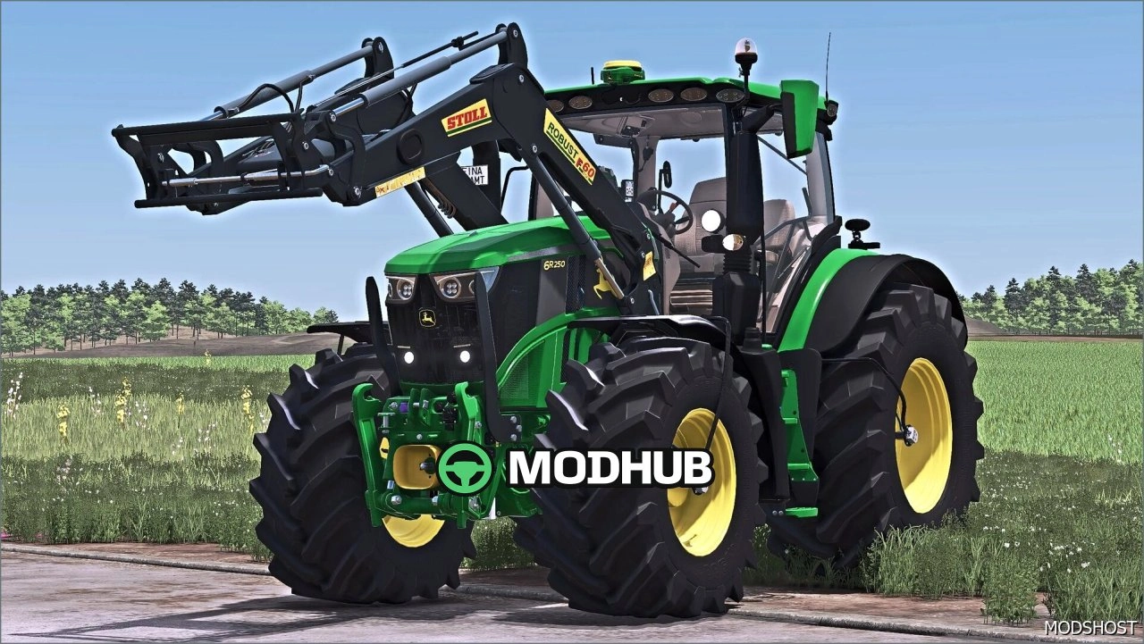 Трактор John Deere 6R XLarge для Farming Simulator 25