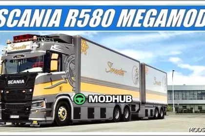 Ciężarówka Scania R580 (+przyczepa) do Euro Truck Simulator 2