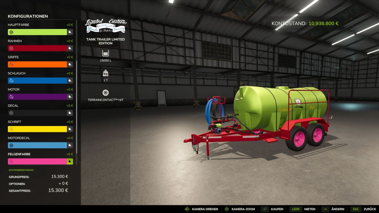 Причіп для рідин ABI Water Trailer 1600 для Farming Simulator 25