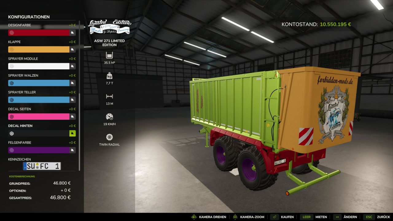 Rozrzutnik nawozów Fliegl ASW 271 Limited Edition do Farming Simulator 25