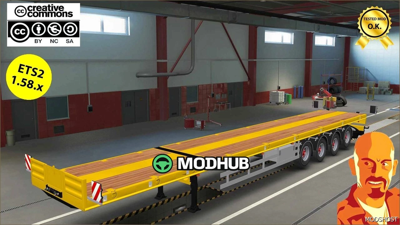 Причіп DOLL 4-осний плоский для Euro Truck Simulator 2