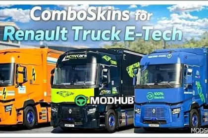 Skins for Renault Truck E Tech for Euro Truck Simulator 2