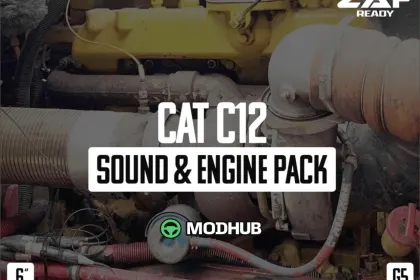 Pakiet dźwiękowy i silnikowy CAT C12 do American Truck Simulator