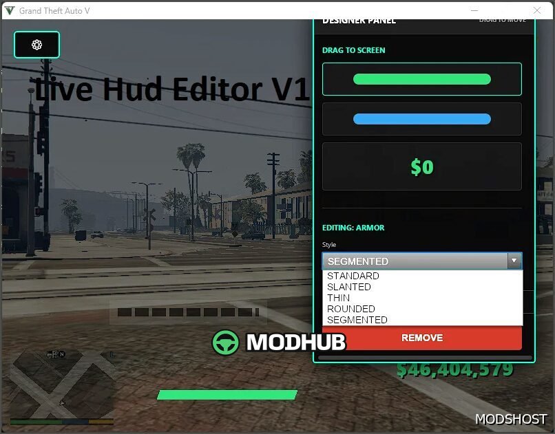 Скрипт мод Live HUD Editor Nuilight для GTA 5