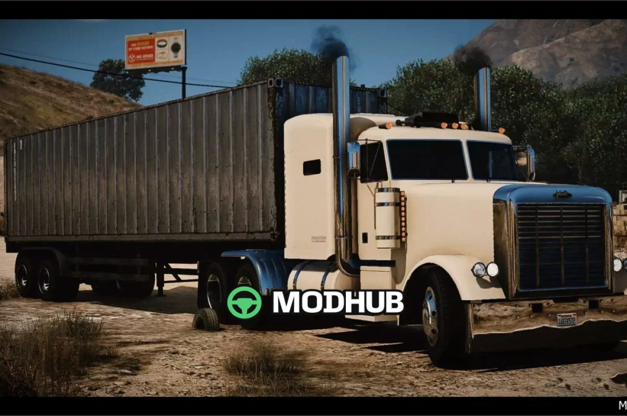 Вантажівка JoBuilt Phantom та Розкидач Rubble для GTA 5